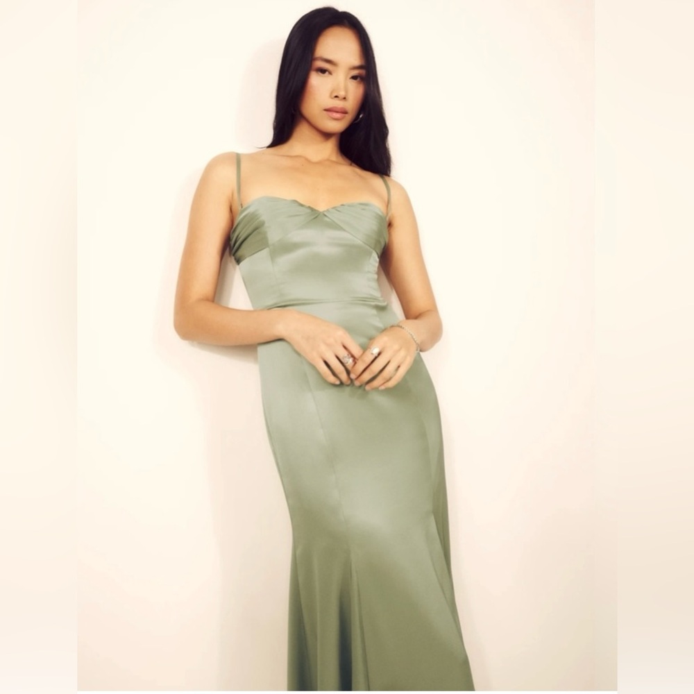 Reformation NWT Hensley artichoke satin dress size 8